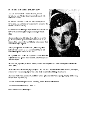 A preview of a PDF biography for Collins, John Robert